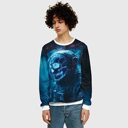 Свитшот мужской Скелет американского космонавта, цвет: 3D-белый — фото 2