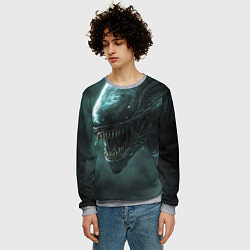 Свитшот мужской Чужой в космосе, цвет: 3D-меланж — фото 2