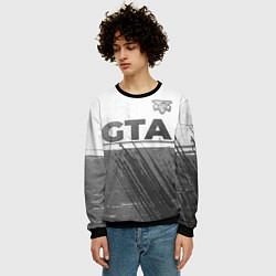 Свитшот мужской GTA - white gradient посередине, цвет: 3D-черный — фото 2