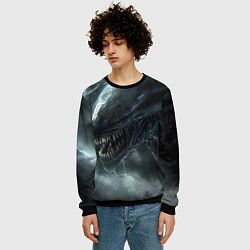 Свитшот мужской Чужой с открытой пастью, цвет: 3D-черный — фото 2