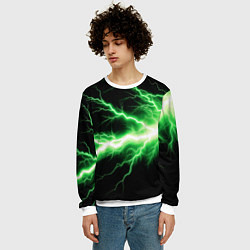 Свитшот мужской Lightning green, цвет: 3D-белый — фото 2