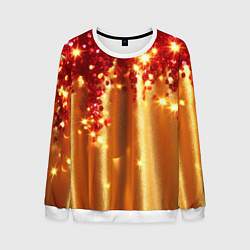 Мужской свитшот Красно-золотая волнистая текстура