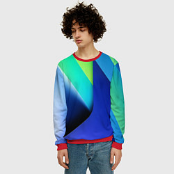 Свитшот мужской Color blue green, цвет: 3D-красный — фото 2