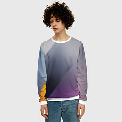 Свитшот мужской Color grey with stripes, цвет: 3D-белый — фото 2