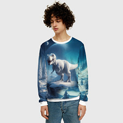 Свитшот мужской Снежный динозавр - история вымирания, цвет: 3D-белый — фото 2