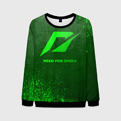 Свитшот мужской Need for Speed - green gradient, цвет: 3D-черный