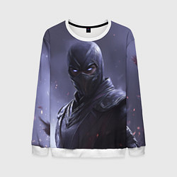 Свитшот мужской Нуб Сайбот в фиолетовом свете, цвет: 3D-белый