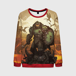 Свитшот мужской Doom dark ages doom guy, цвет: 3D-красный