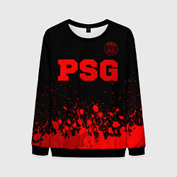 Свитшот мужской PSG - red gradient посередине, цвет: 3D-черный