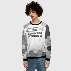 Свитшот мужской Counter Strike 2 - white gradient, цвет: 3D-черный — фото 2