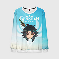 Свитшот мужской Genshin Impact - персонаж Сяо, цвет: 3D-белый