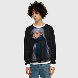 Свитшот мужской Эмилия реализм, цвет: 3D-белый — фото 2