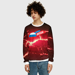 Свитшот мужской Russia красные плиты, цвет: 3D-белый — фото 2