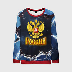 Свитшот мужской Герб России в объемной стене, цвет: 3D-красный