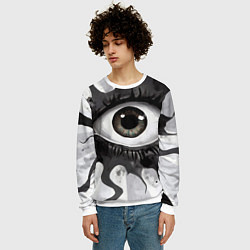 Свитшот мужской Глаз и щупальца - психоделика, цвет: 3D-белый — фото 2