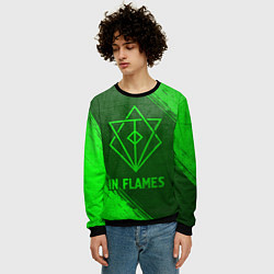 Свитшот мужской In Flames - green gradient, цвет: 3D-черный — фото 2