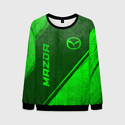 Свитшот мужской Mazda - green gradient вертикально, цвет: 3D-черный