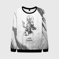 Свитшот мужской Iron Maiden - white gradient, цвет: 3D-черный