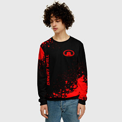 Свитшот мужской Great Wall - red gradient вертикально, цвет: 3D-черный — фото 2