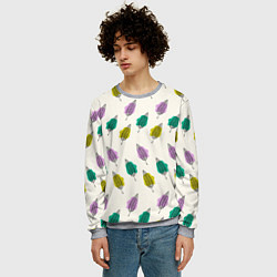 Свитшот мужской Листья на пятнах, цвет: 3D-меланж — фото 2