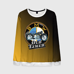 Свитшот мужской Ретро мотоцикл BMW, цвет: 3D-белый