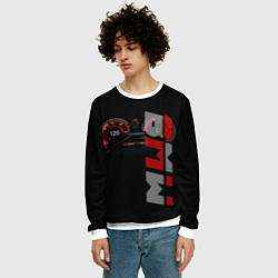 Свитшот мужской BMW спидометр и надпись, цвет: 3D-белый — фото 2