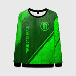 Свитшот мужской Three Days Grace - green gradient вертикально, цвет: 3D-черный