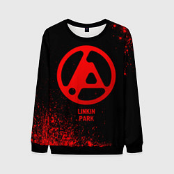 Свитшот мужской Linkin Park 2024 - red gradient, цвет: 3D-черный
