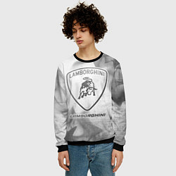 Свитшот мужской Lamborghini - white gradient, цвет: 3D-черный — фото 2