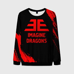 Свитшот мужской Imagine Dragons - red gradient, цвет: 3D-черный