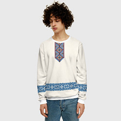 Свитшот мужской Обережник - вышиванка, цвет: 3D-белый — фото 2