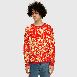 Свитшот мужской Пятнистый красно-жёлтый, цвет: 3D-красный — фото 2