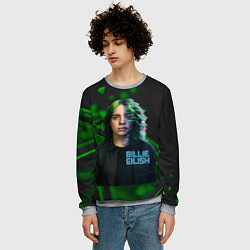 Свитшот мужской Билли Айлиш глитч стиль, цвет: 3D-меланж — фото 2