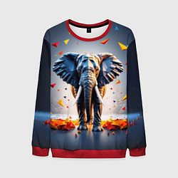 Мужской свитшот Геометрический слон и цветные полигоны