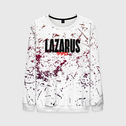 Свитшот мужской Лазарь аниме надпись гранж, цвет: 3D-белый