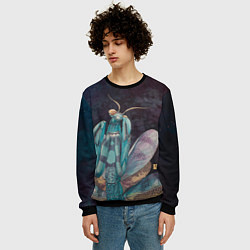 Свитшот мужской Богомол акварельный, цвет: 3D-черный — фото 2