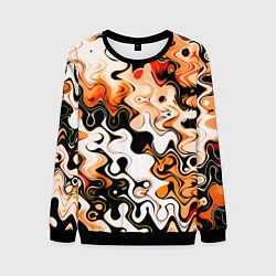 Мужской свитшот Абстракция разлитые краски оранжевый