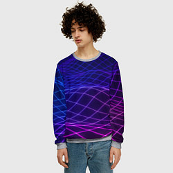 Свитшот мужской Абстрактные волны из сот, цвет: 3D-меланж — фото 2