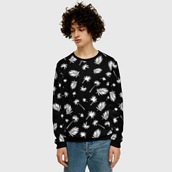 Свитшот мужской Текстура черной гавайской рубашки, цвет: 3D-черный — фото 2