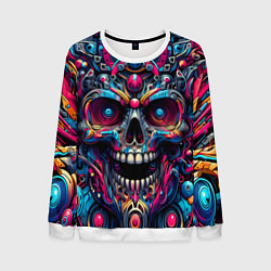 Мужской свитшот Colorful cyber skull - pattern