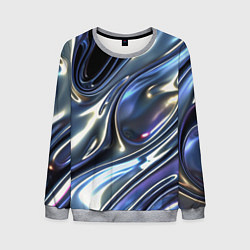 Свитшот мужской Серебро жидкий металл, цвет: 3D-меланж