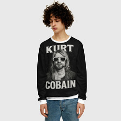 Свитшот мужской Курт Кобейн - гранж-арт, цвет: 3D-белый — фото 2