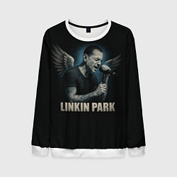 Свитшот мужской Chester Bennington - Angel, цвет: 3D-белый