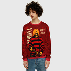 Свитшот мужской Нирвана, гранж из 90-х, цвет: 3D-красный — фото 2