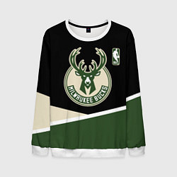 Свитшот мужской Милуоки Бакс - линии, цвет: 3D-белый