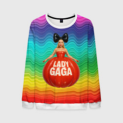 Свитшот мужской Леди Гага в круглом надувном платье, цвет: 3D-белый