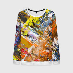 Мужской свитшот Живая Абстракция: Поток Цветов и Форм в Постоянном