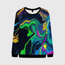 Мужской свитшот Разводы и переливы разноцветной краски