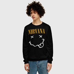 Свитшот мужской Nirvana rock music, цвет: 3D-черный — фото 2