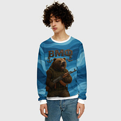 Свитшот мужской ВМФ Медведь с АК-47, цвет: 3D-белый — фото 2